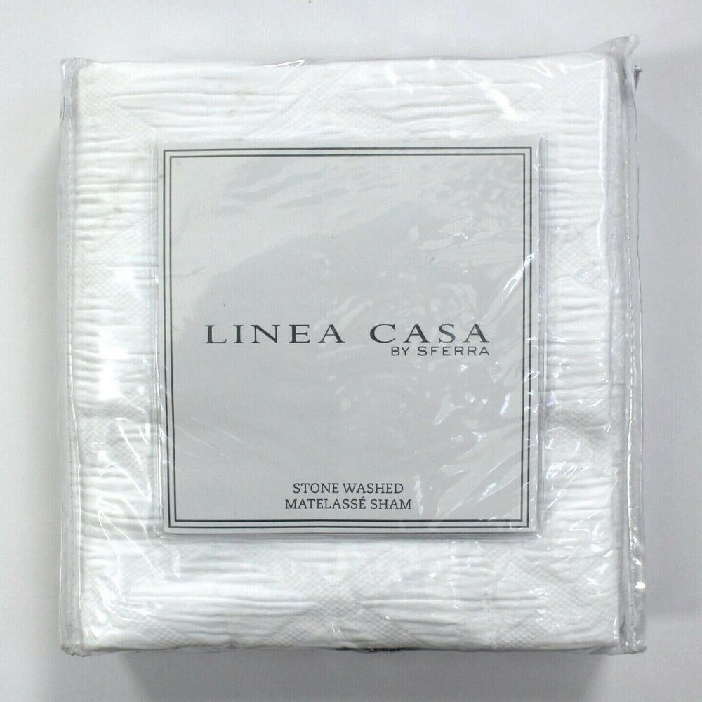 Linea Casa by Sferra Stone Washed Matelasse One Standard Cotton Pillow Sham